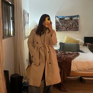 OAK + FORT Oatmeal Fleece Trench Coat